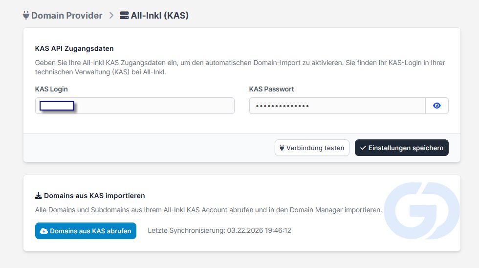 KAS API (All-Inkl) Integration